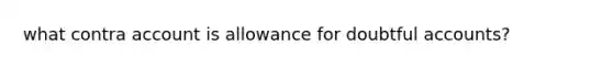 what contra account is allowance for doubtful accounts?