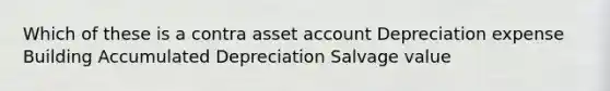 Which of these is a contra asset account Depreciation expense Building Accumulated Depreciation Salvage value