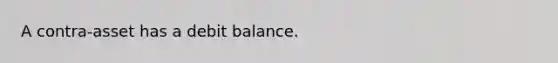 A contra-asset has a debit balance.