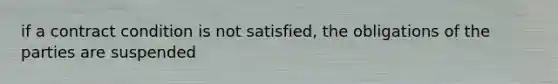 if a contract condition is not satisfied, the obligations of the parties are suspended