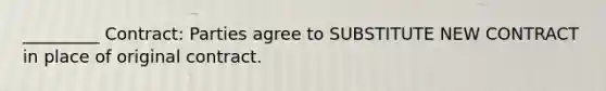 _________ Contract: Parties agree to SUBSTITUTE NEW CONTRACT in place of original contract.