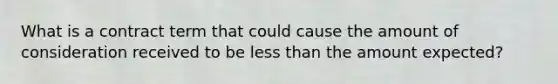 What is a contract term that could cause the amount of consideration received to be less than the amount expected?