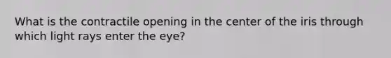 What is the contractile opening in the center of the iris through which light rays enter the eye?