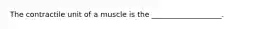 The contractile unit of a muscle is the ___________________.