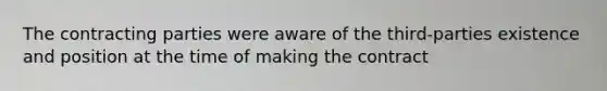 The contracting parties were aware of the third-parties existence and position at the time of making the contract