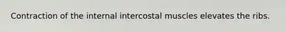 Contraction of the internal intercostal muscles elevates the ribs.