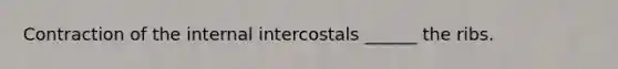 Contraction of the internal intercostals ______ the ribs.