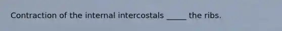 Contraction of the internal intercostals _____ the ribs.