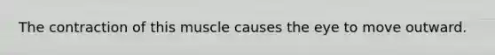 The contraction of this muscle causes the eye to move outward.