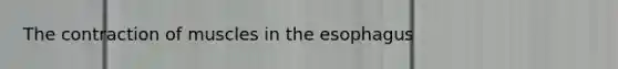 The contraction of muscles in the esophagus