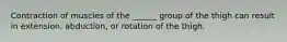 Contraction of muscles of the ______ group of the thigh can result in extension, abduction, or rotation of the thigh.