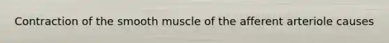 Contraction of the smooth muscle of the afferent arteriole causes