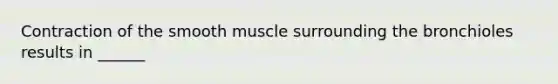 Contraction of the smooth muscle surrounding the bronchioles results in ______