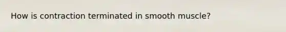 How is contraction terminated in smooth muscle?