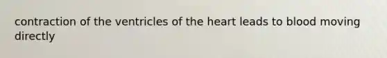 contraction of the ventricles of the heart leads to blood moving directly