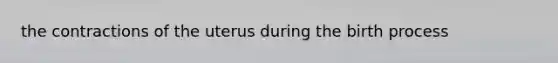 the contractions of the uterus during the birth process