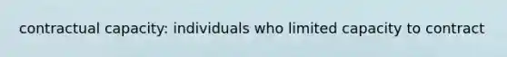 contractual capacity: individuals who limited capacity to contract