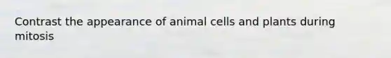 Contrast the appearance of animal cells and plants during mitosis