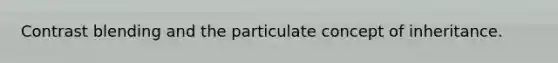 Contrast blending and the particulate concept of inheritance.