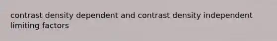 contrast density dependent and contrast density independent limiting factors