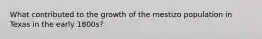 What contributed to the growth of the mestizo population in Texas in the early 1800s?