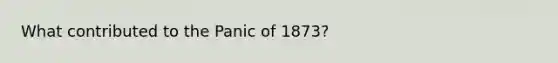 What contributed to the Panic of 1873?