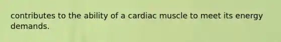 contributes to the ability of a cardiac muscle to meet its energy demands.