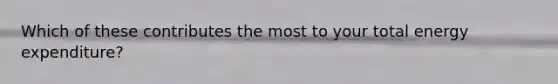 Which of these contributes the most to your total energy expenditure?