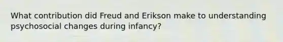 What contribution did Freud and Erikson make to understanding psychosocial changes during infancy?