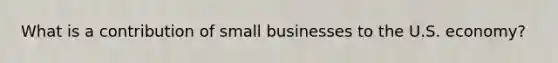 What is a contribution of small businesses to the U.S. economy?