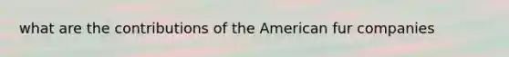 what are the contributions of the American fur companies