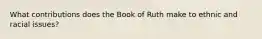 What contributions does the Book of Ruth make to ethnic and racial issues?