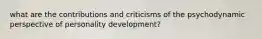 what are the contributions and criticisms of the psychodynamic perspective of personality development?