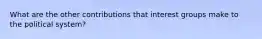 What are the other contributions that interest groups make to the political system?