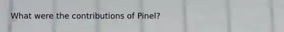 What were the contributions of Pinel?