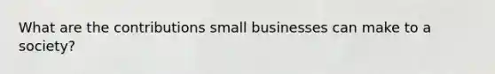 What are the contributions small businesses can make to a society?