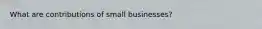 What are contributions of small businesses?