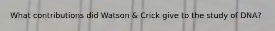 What contributions did Watson & Crick give to the study of DNA?