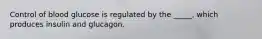 Control of blood glucose is regulated by the _____, which produces insulin and glucagon.
