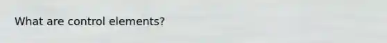 What are control elements?