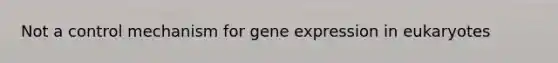 Not a control mechanism for gene expression in eukaryotes