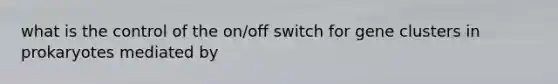 what is the control of the on/off switch for gene clusters in prokaryotes mediated by