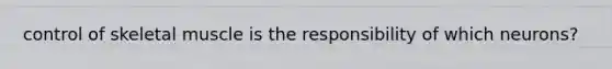 control of skeletal muscle is the responsibility of which neurons?