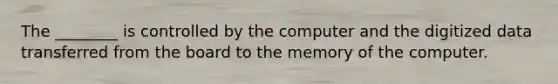 The ________ is controlled by the computer and the digitized data transferred from the board to the memory of the computer.