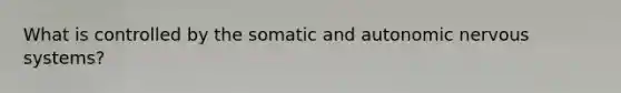 What is controlled by the somatic and autonomic nervous systems?