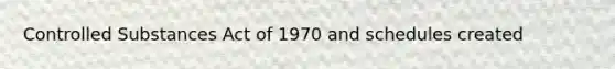 Controlled Substances Act of 1970 and schedules created