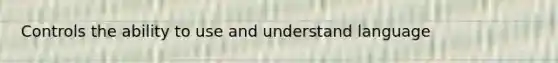 Controls the ability to use and understand language