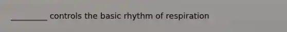 _________ controls the basic rhythm of respiration