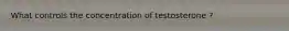 What controls the concentration of testosterone ?