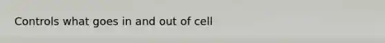 Controls what goes in and out of cell